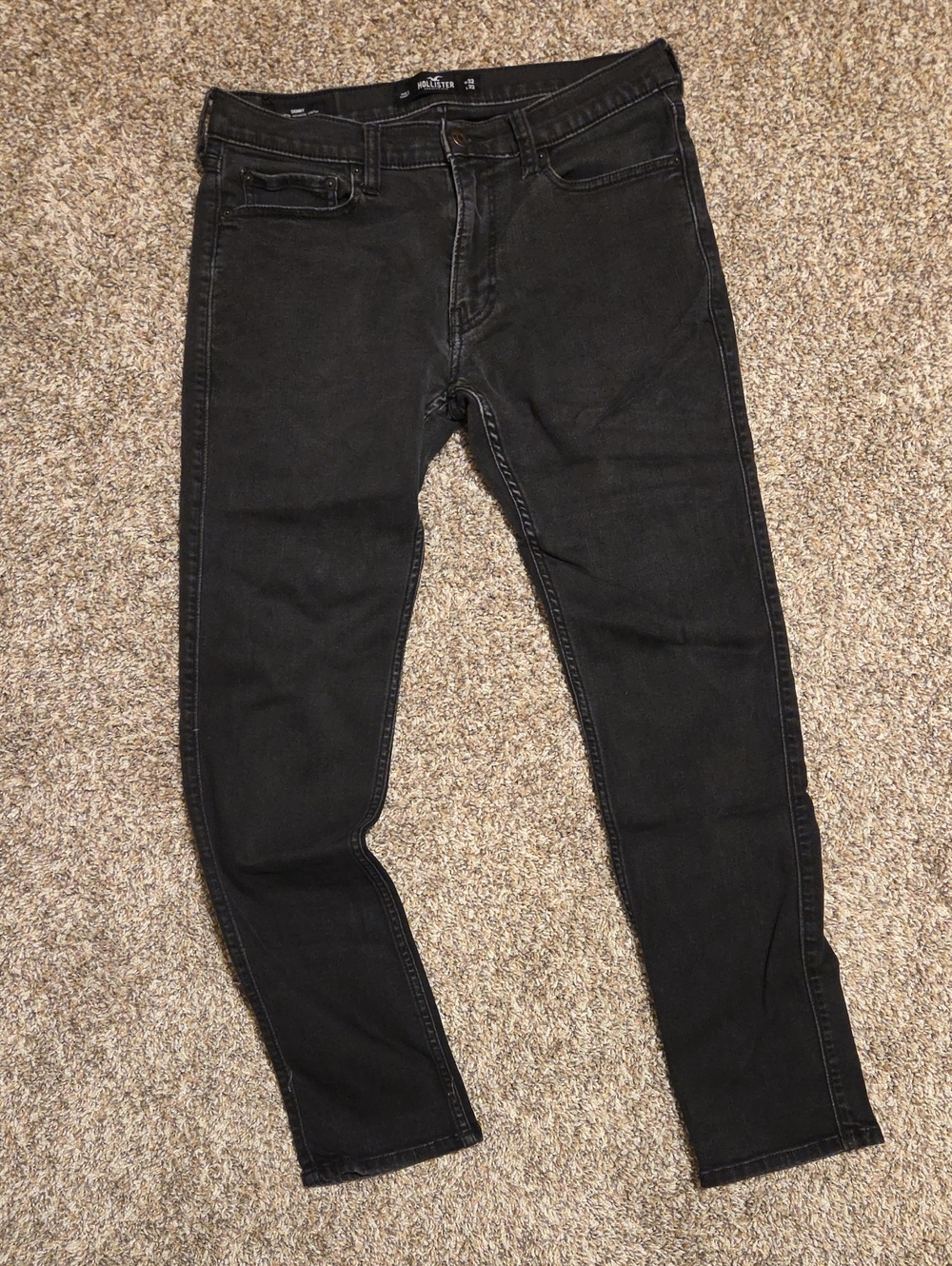 HOLLISTER Men's Washed Black Skinny Jeans